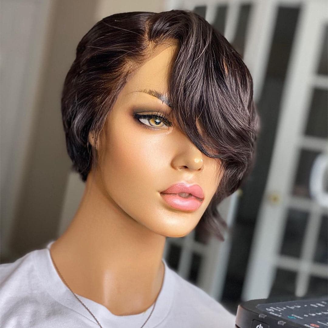 Pre-Styled Pixie Cut Cute Wave BOB Lace Wig OBCT-T2