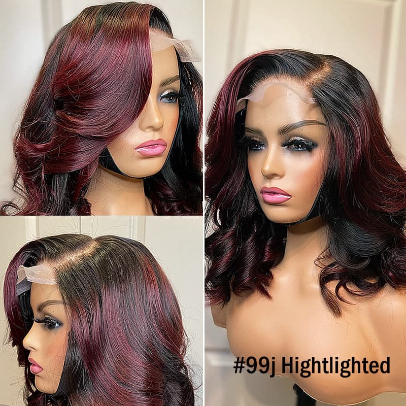 BOB Highlighted Colored Body Wave Lace Front Wig HLBBW