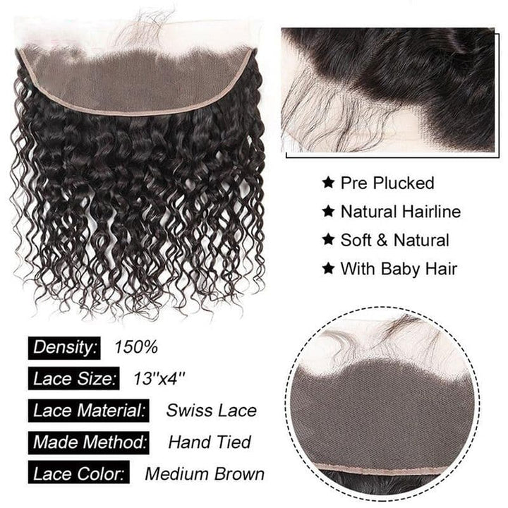 13x4 Lace Frontal Water Wave Human Hair