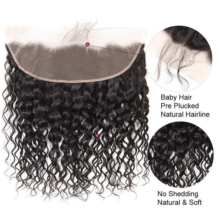 13x4 Lace Frontal Water Wave Human Hair