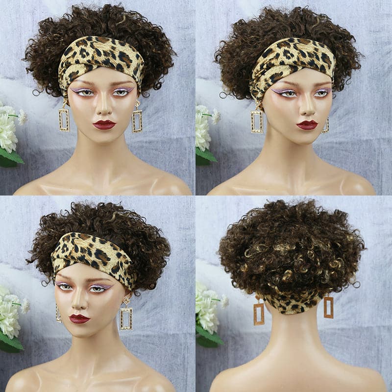 Headband Wig Pixie Cut Deep Curly Human Hair HBPXX02