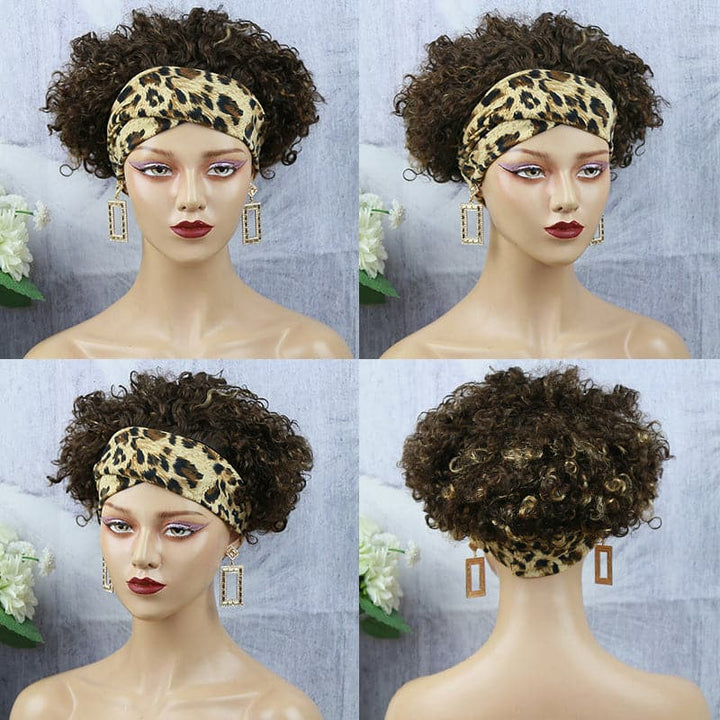 Headband Wig Pixie Cut Deep Curly Human Hair HBPXX02