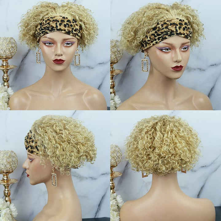 Headband Wig Pixie Cut Deep Curly Human Hair HBPXX02