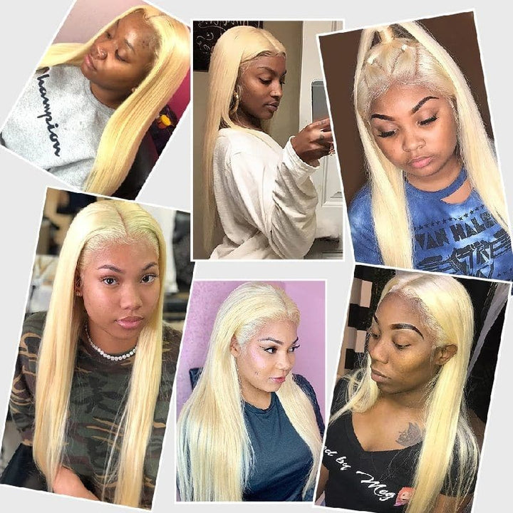 200% Density #613 Blonde Straight 13x4 Lace Front Wig 20MBBST#613