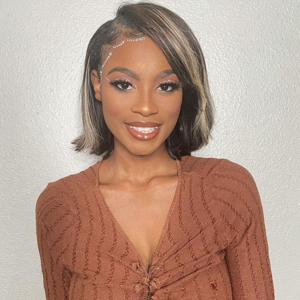 Pre Plucked Highlighted #1B/27 Silky Straight Lace Front BOB Wig AOBTC01