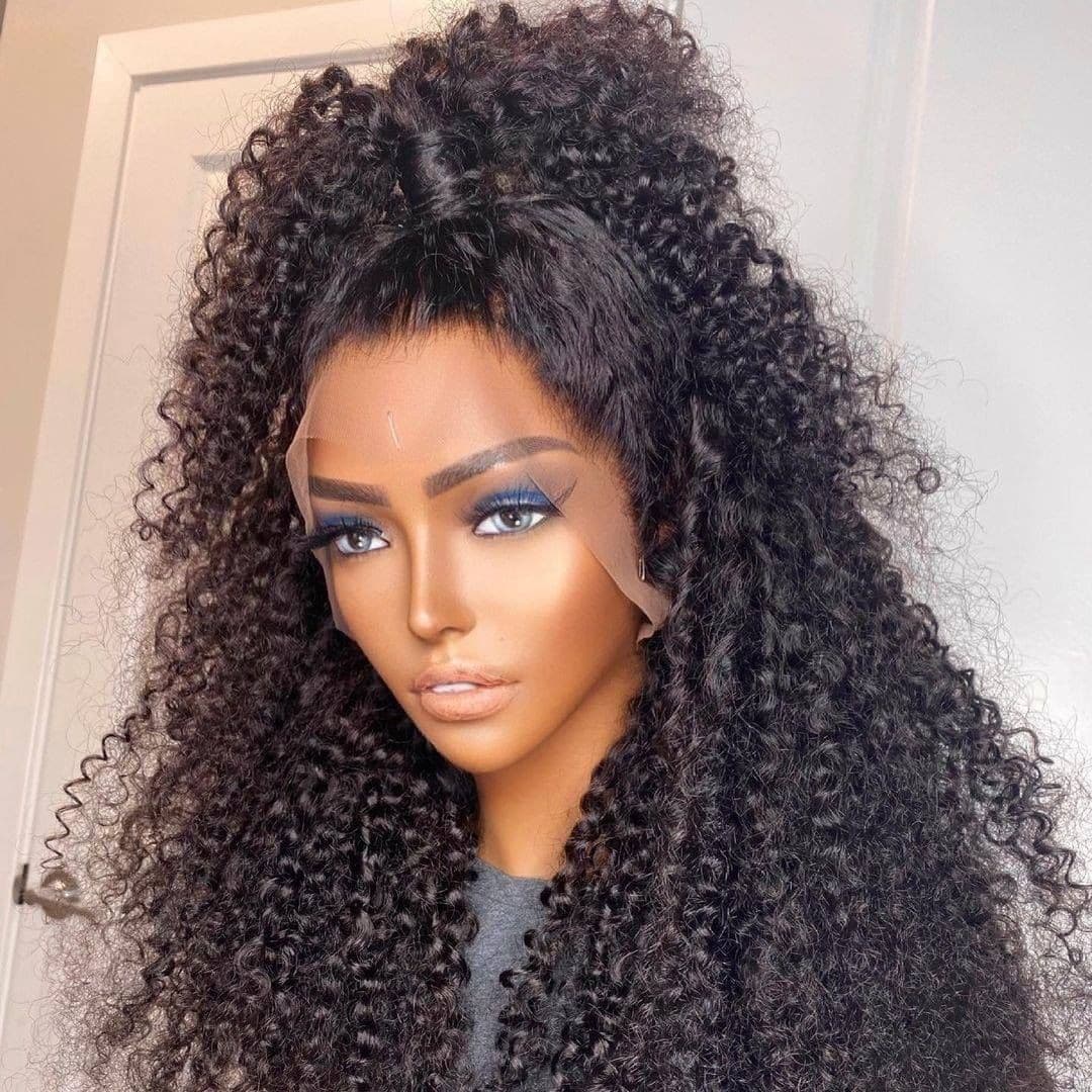 NEW Pre Plucked Kinky Curly 360 HD Lace Frontal Wig BWJ-1