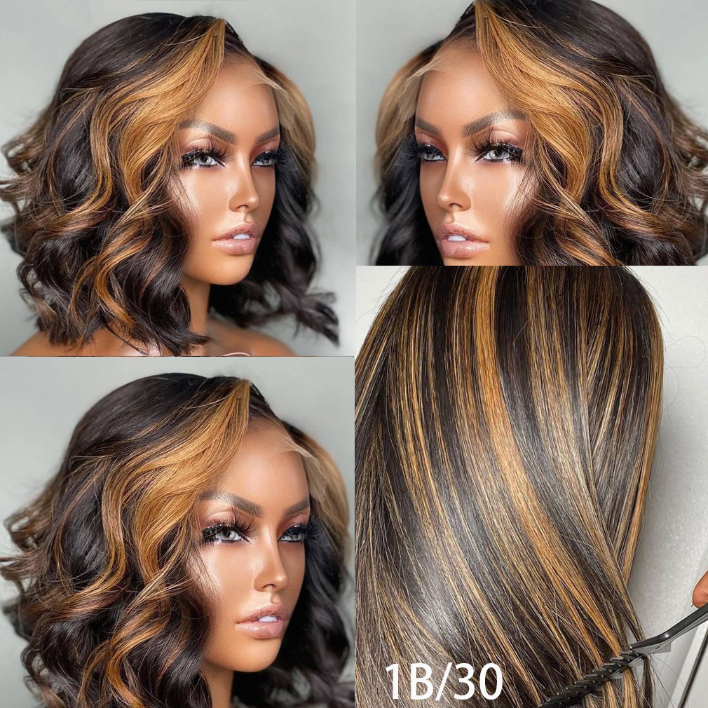 BOB Highlighted Colored Body Wave Lace Front Wig HLBBW