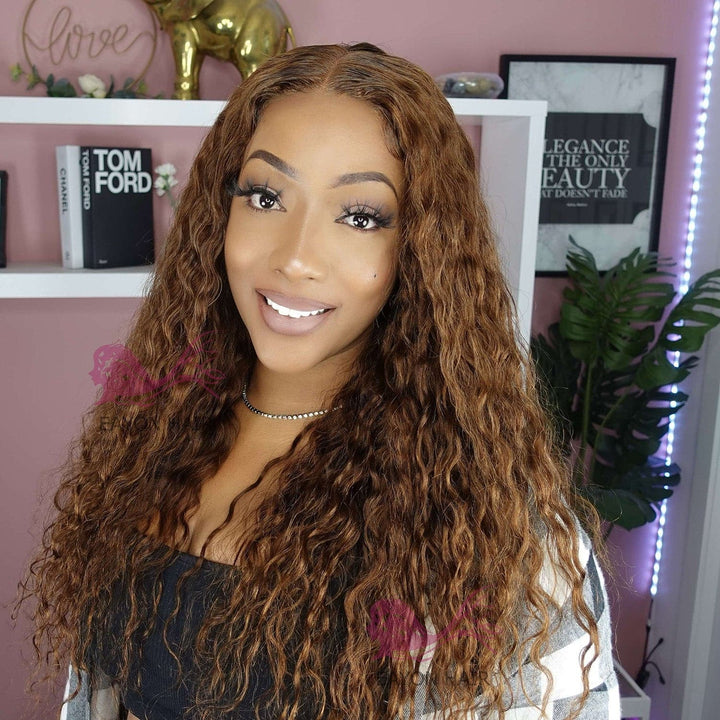 Chestnut Brown Loose Wave 5x5 Lace Closure Wig Human Hair HBBW