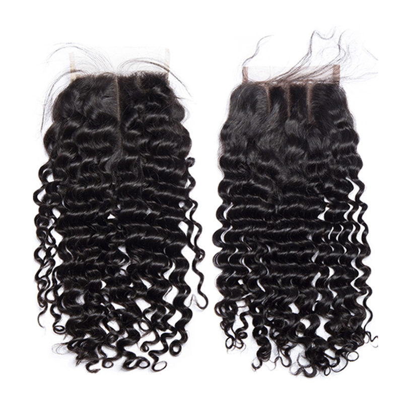 4x4 Lace Closure Deep Curly Human Hair