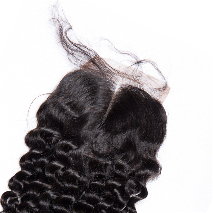 4x4 Lace Closure Deep Curly Human Hair