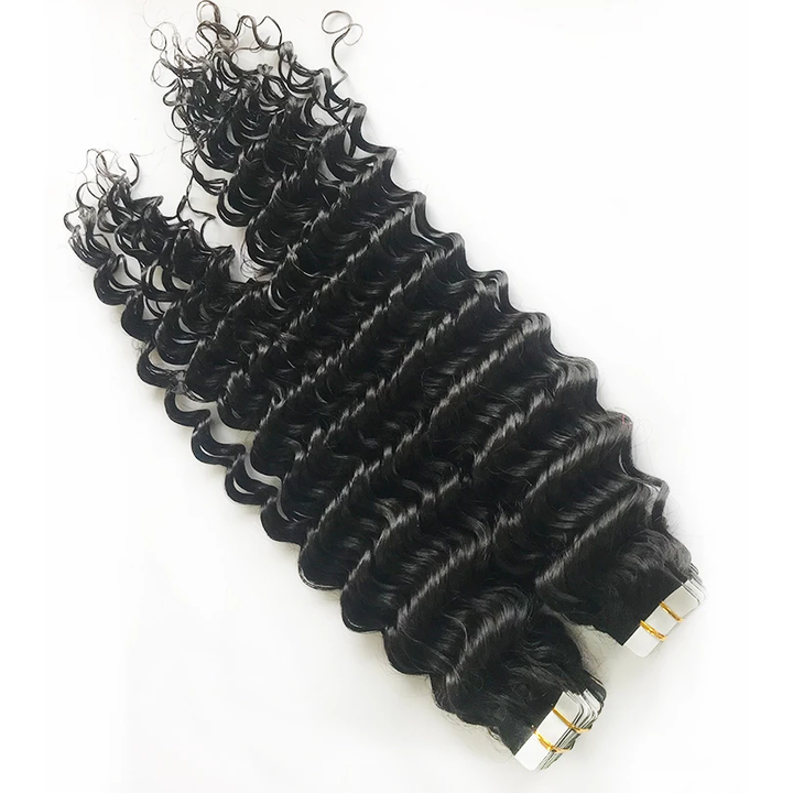 18inch deep wave tape in hair