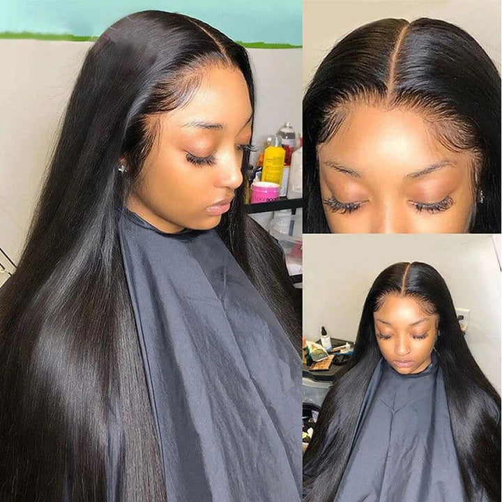 U Part Wig Silky Straight Human Hair UST-1