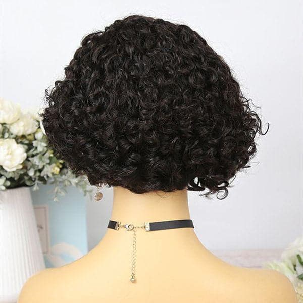Highlight Brown Pixie Cut Curly BOB Lace Wig PXXB02