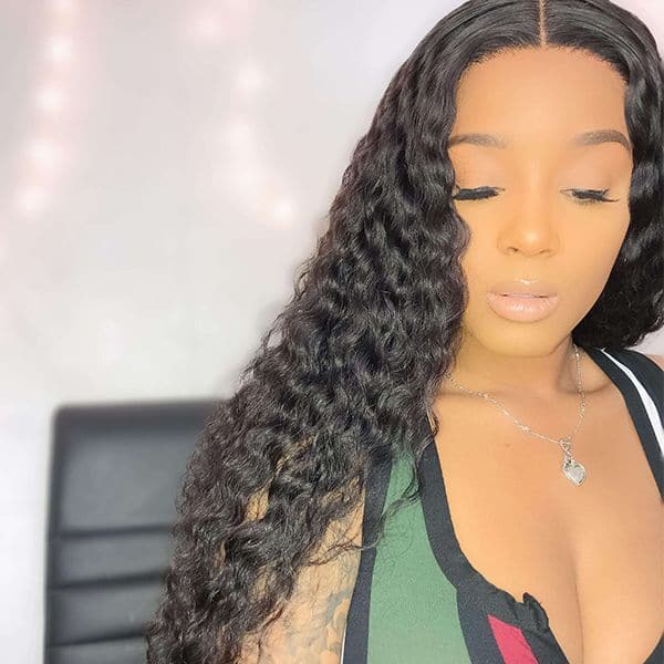 Deep Curly 13x4 T Part Lace Front Wig TBCD-1