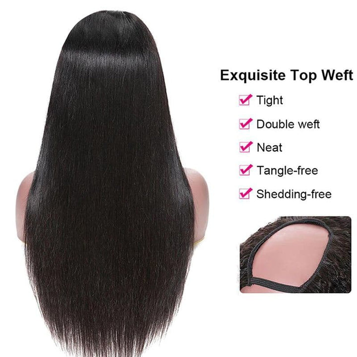 U Part Wig Silky Straight Human Hair UST-1