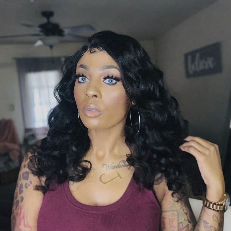 Bob Wig Loose Wave 4x4 Lace Closure Wig Human Hair BBWB4-4