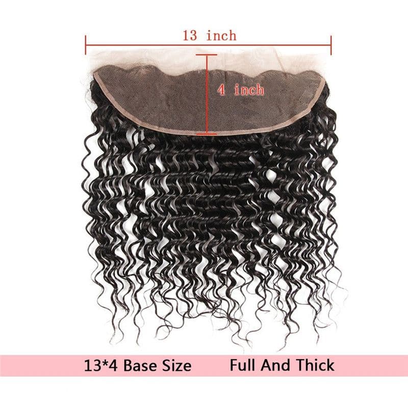 Bundles With 13x4 Lace Frontal Deep Curly Human Hair