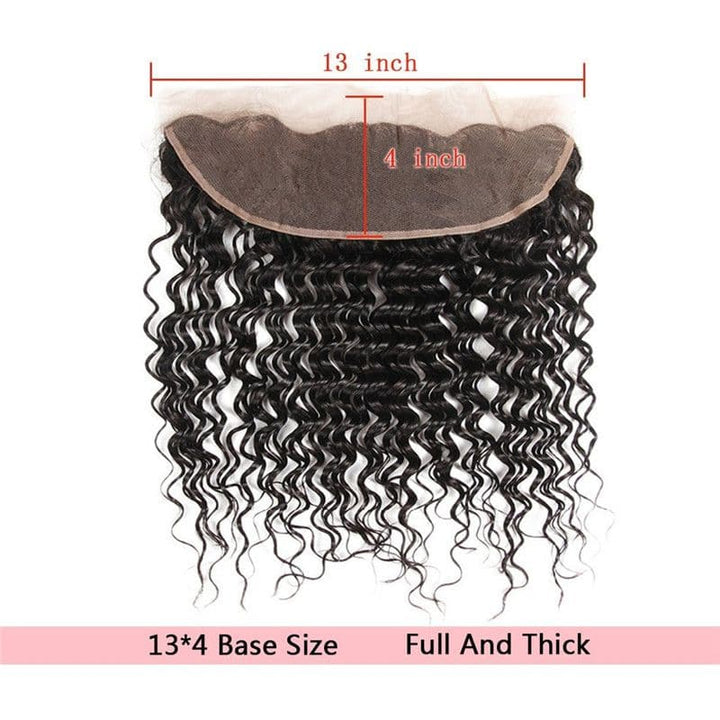 Bundles With 13x4 Lace Frontal Deep Curly Human Hair