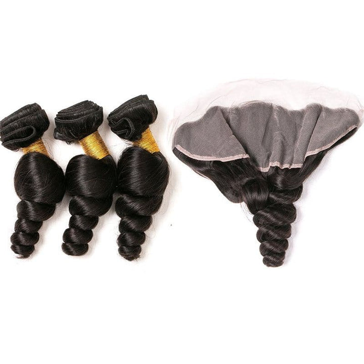 Bundles With 13x4 Lace Frontal Loose Wave Human Hair