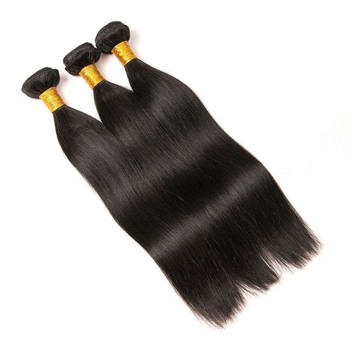 Bundles With 13x4 Lace Frontal Silky Straight Human Hair