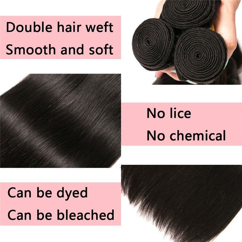 Bundles With 13x4 Lace Frontal Silky Straight Human Hair