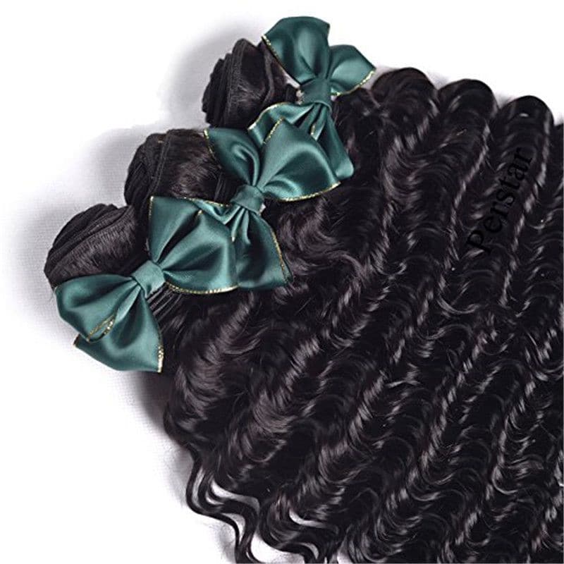 Bundles With 4x4 & 5x5 Lace Closure Deep Curly Human Hair