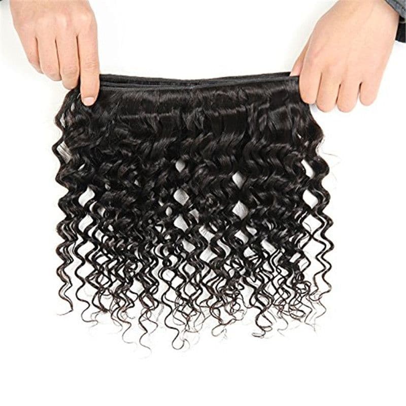 Bundles With 4x4 & 5x5 Lace Closure Deep Curly Human Hair