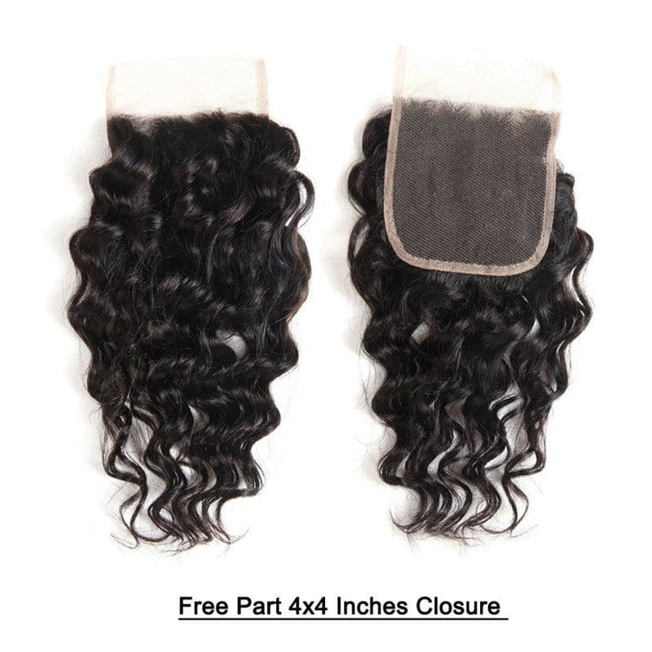 Bundles With 4x4 & 5x5 Lace Closure Water Wave Human Hair