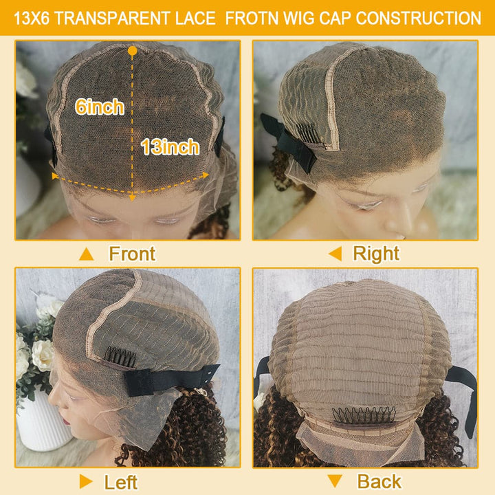NEW Pre Plucked Kinky Curly 360 HD Lace Frontal Wig BWJ-1