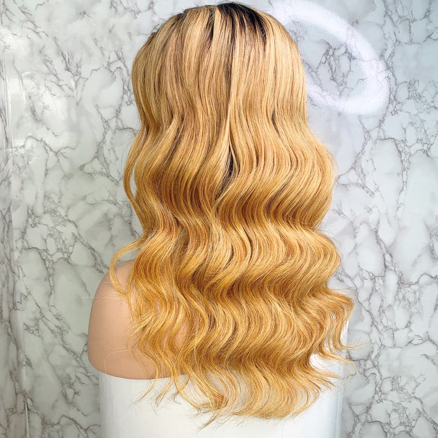 Transparent Lace Ombre #1B/27 Body Wave 13x6 Lace Front Wig BCBT27