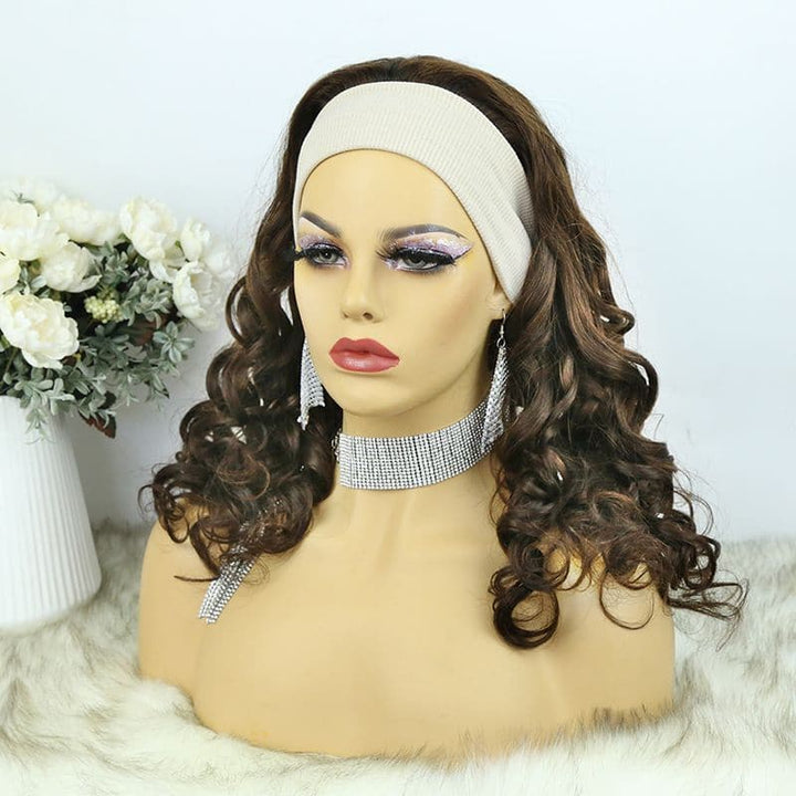 Headband Wig  01 Chocolate Color Human Hair3