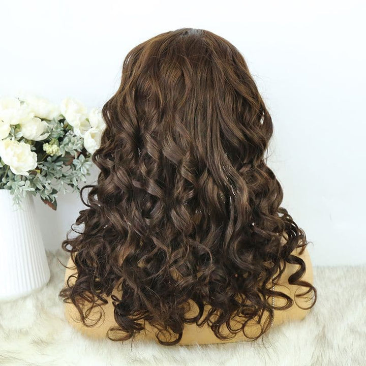 Headband Wig  01 Chocolate Color Human Hair4