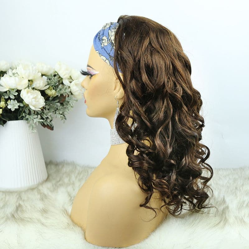 Headband Wig  01 Chocolate Color Human Hair7