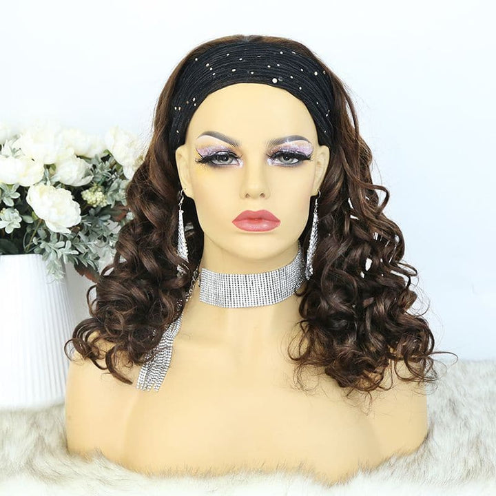 Headband Wig  01 Chocolate Color Human Hair8