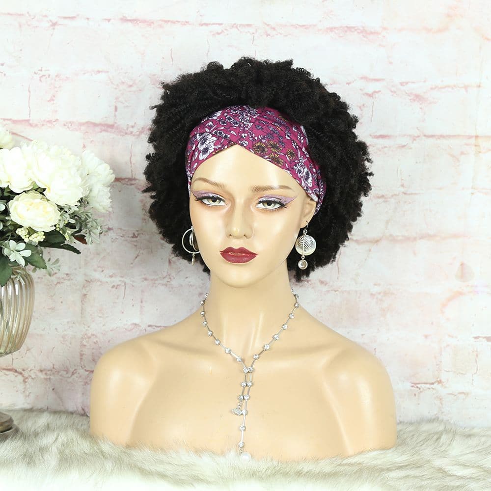 Headband Wig Afro Kinky Curly Human Hair6