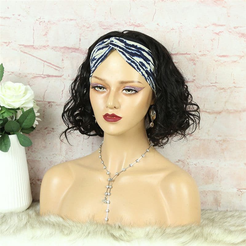 Headband Wig BOB Body Wave Human Hair 9