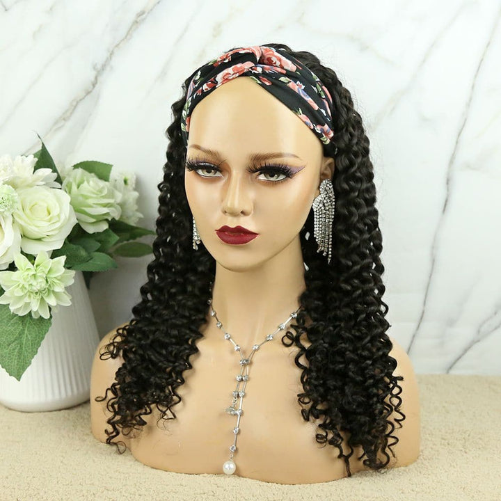 Headband Wig Deep Curly Human Hair HBWD-1