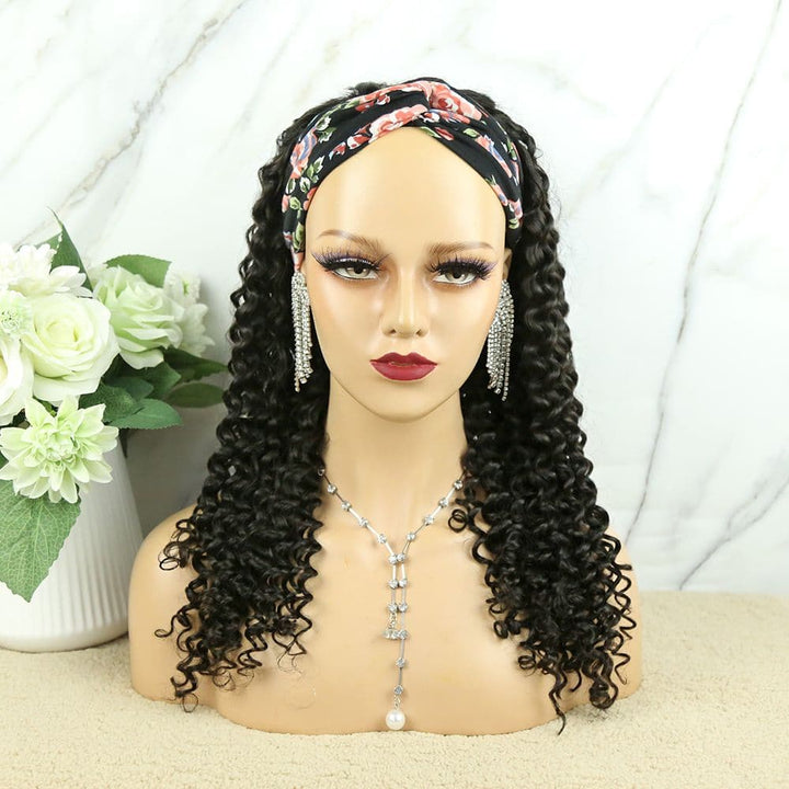 Headband Wig Deep Curly Human Hair HBWD-1