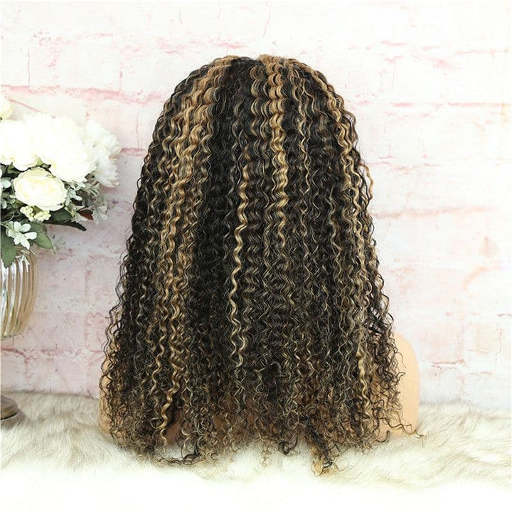 Headband Wig Highlighted Ombre Color Deep Curly Human Hair6