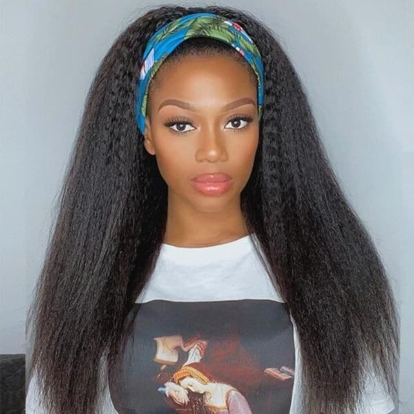 Headband Wig Kinky Straight Human Hair 1