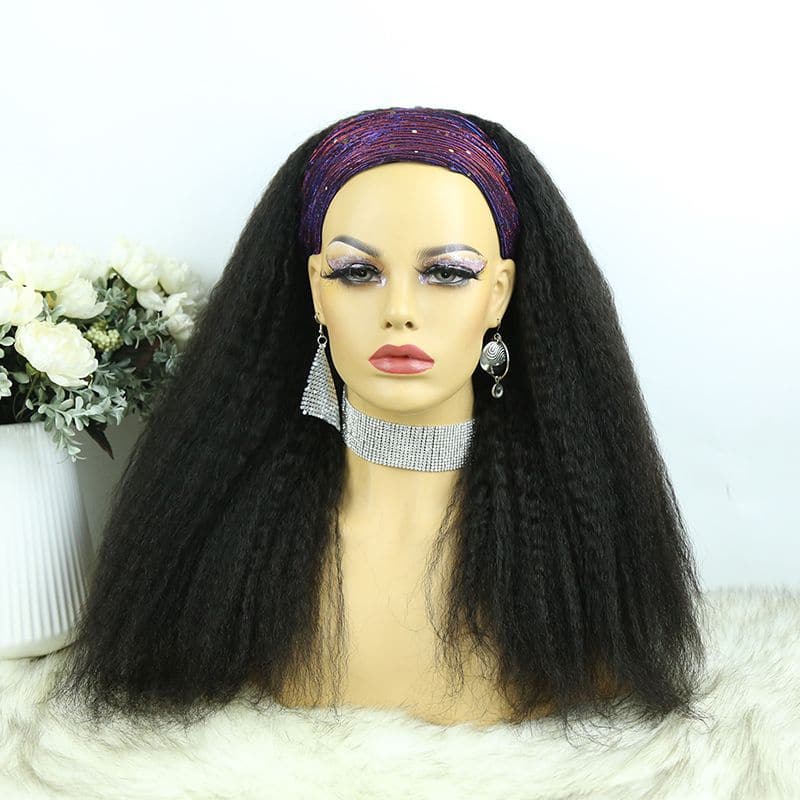 Headband Wig Kinky Straight Human Hair6
