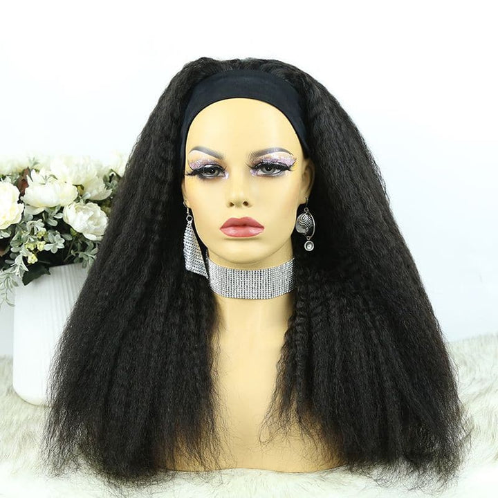 Headband Wig Kinky Straight Human Hair 8