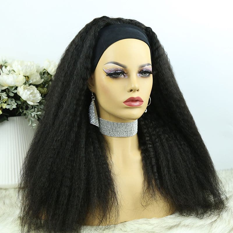 Headband Wig Kinky Straight Human Hair 9