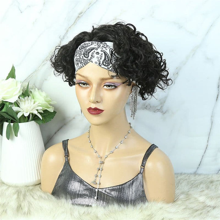 Headband Wig Pixie Cut Wave Human Hair HBP03