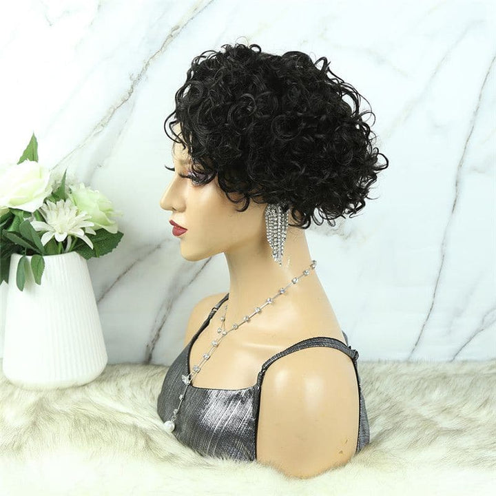 Headband Wig Pixie Cut Wave Human Hair HBP03