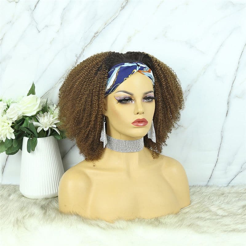Headband Wig #1b30 Afro Kinky Curly Human Hair11