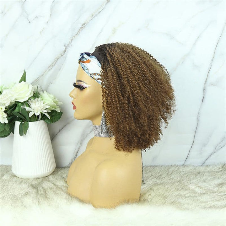 Headband Wig #1b30 Afro Kinky Curly Human Hair12