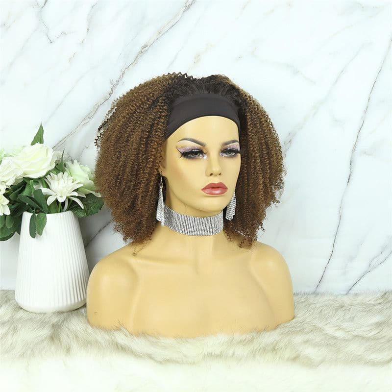 Headband Wig #1b30 Afro Kinky Curly Human Hair3