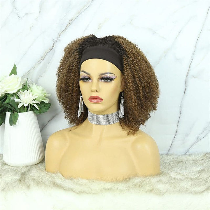 Headband Wig #1b30 Afro Kinky Curly Human Hair4