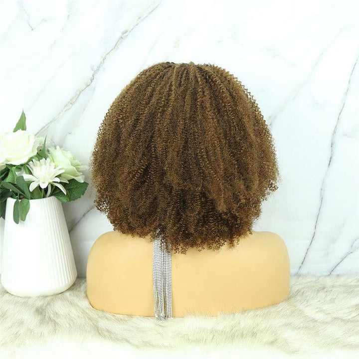 Headband Wig #1b30 Afro Kinky Curly Human Hair5